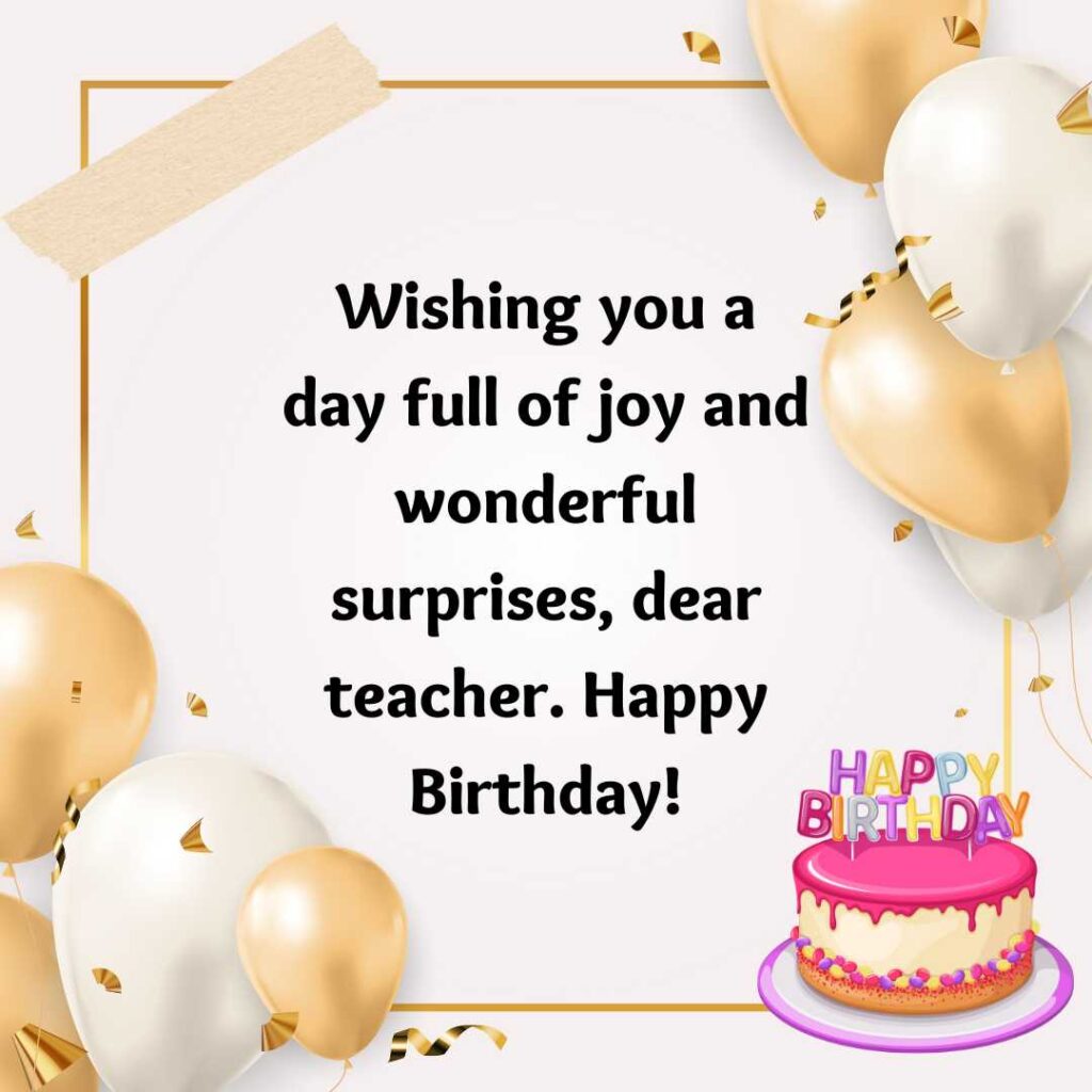 Teacher Birthday Wishes in English