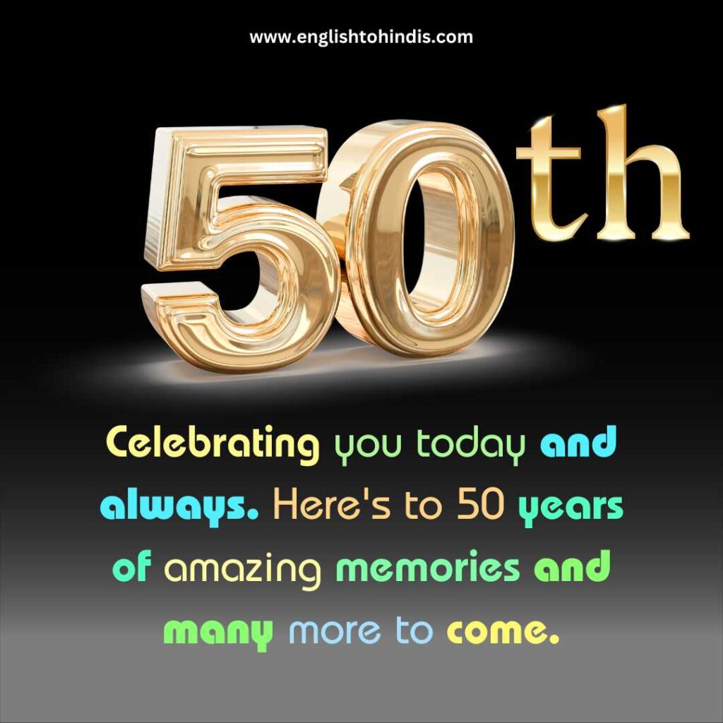 50th Birthday Messages in English