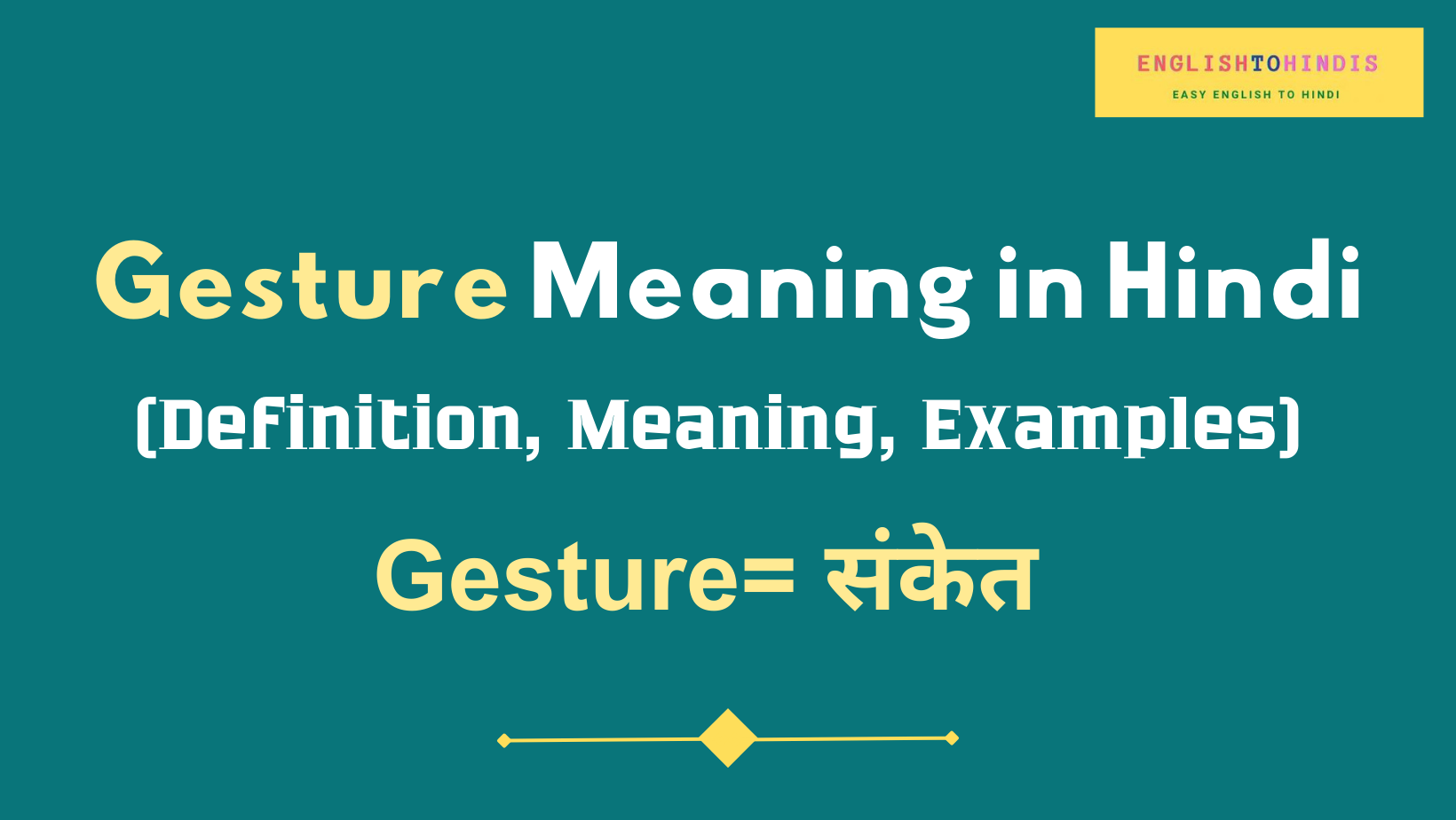 Gesture meaning in Hindi