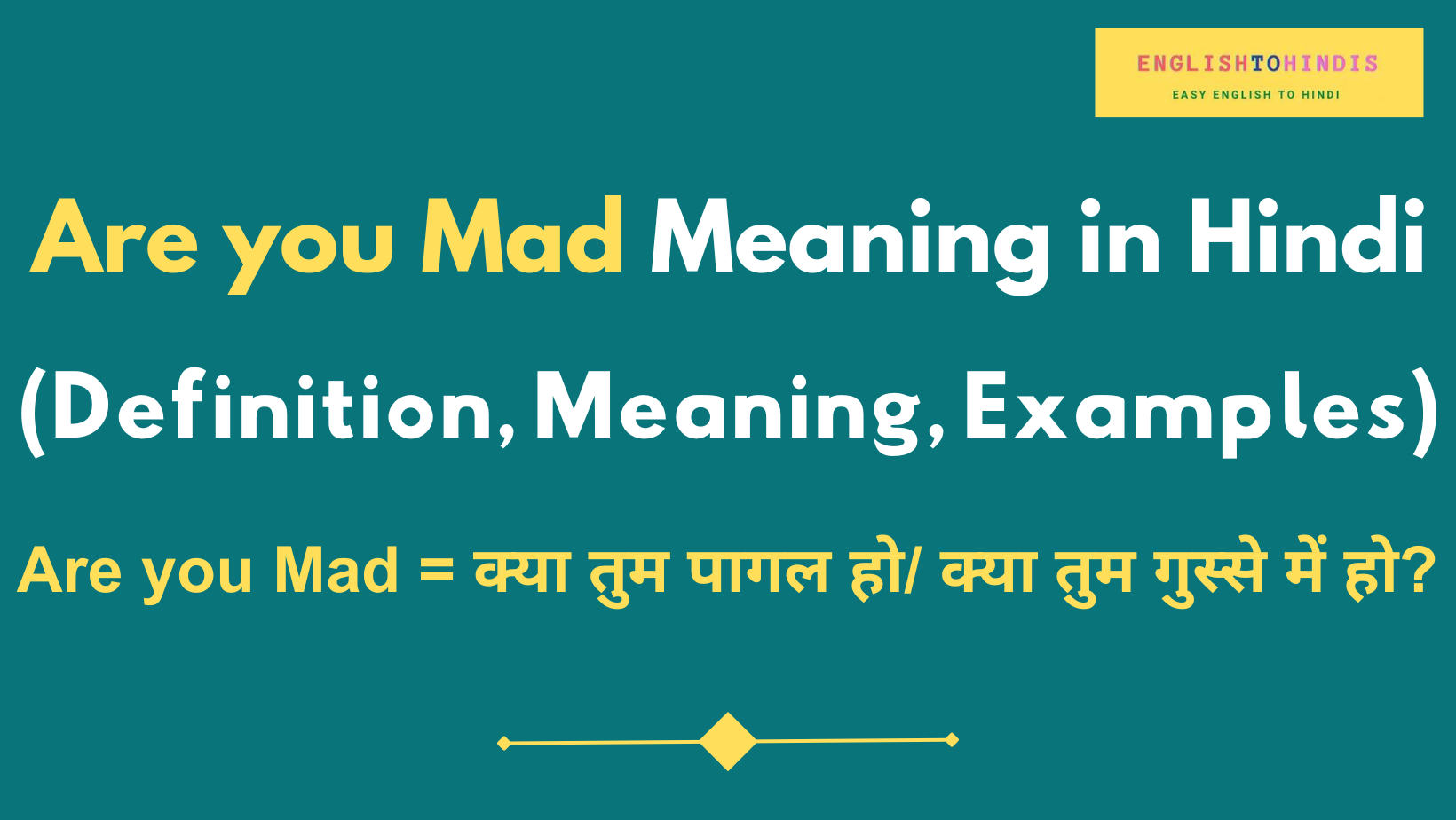 Are you Mad Meaning in Hindi