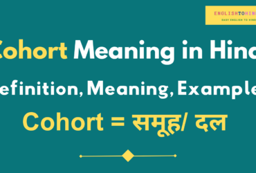 Cohort Meaning in Hindi