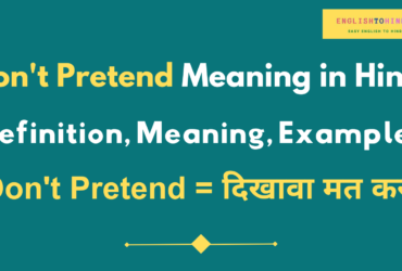 Don't Pretend Meaning in Hindi