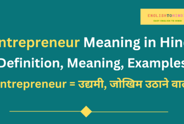 Entrepreneur Meaning in Hindi