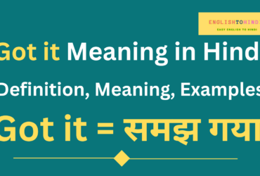 Got it Meaning in Hindi