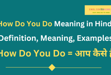 How Do You Do Meaning in Hindi
