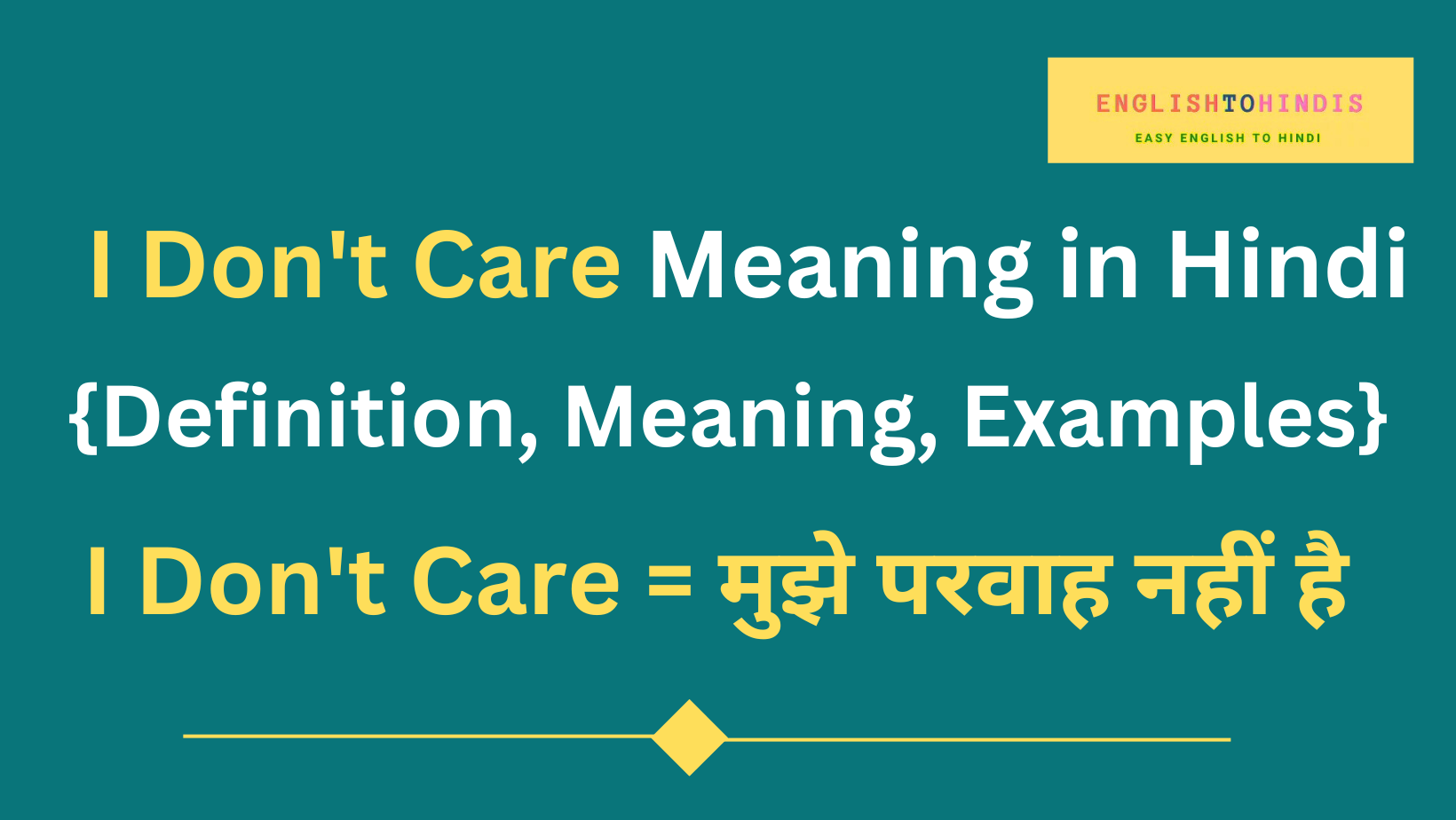 I Don't Care Meaning in Hindi