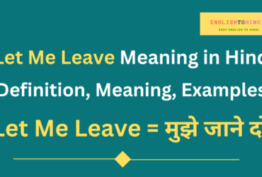 Let Me Leave Meaning in Hindi