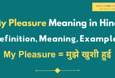 My Pleasure Meaning in Hindi