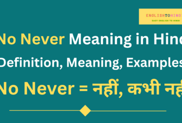 No Never Meaning in Hindi