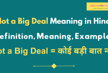 Not a Big Deal meaning in Hindi