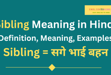 Sibling Meaning in Hindi