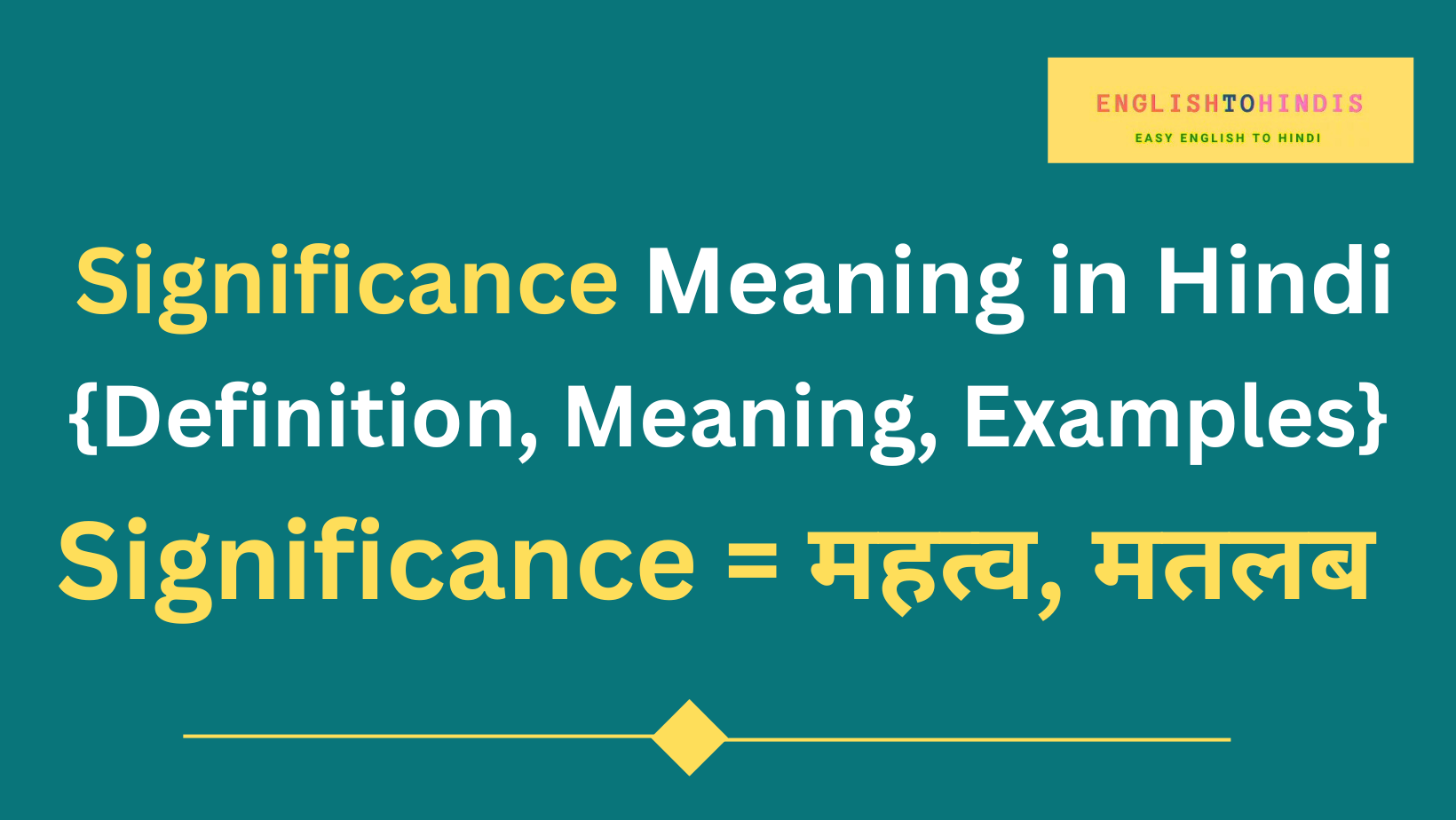 Significance Meaning in Hindi